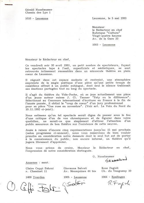 Faty courrier de spectateurs